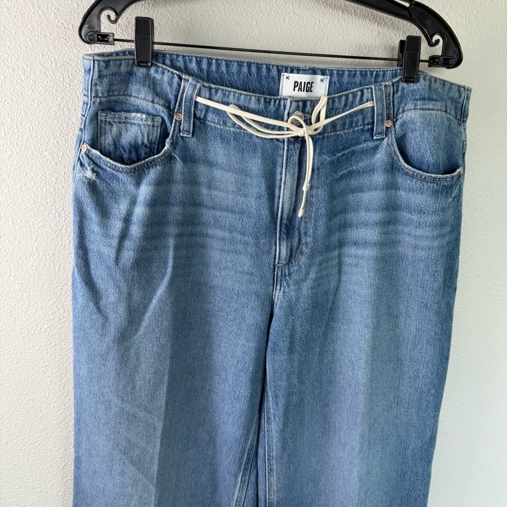 PAIGE Zoey Tie Waist Wide Leg Jeans Alaya Denim Boho Casual Women’s Size 32 - Picture 5 of 16